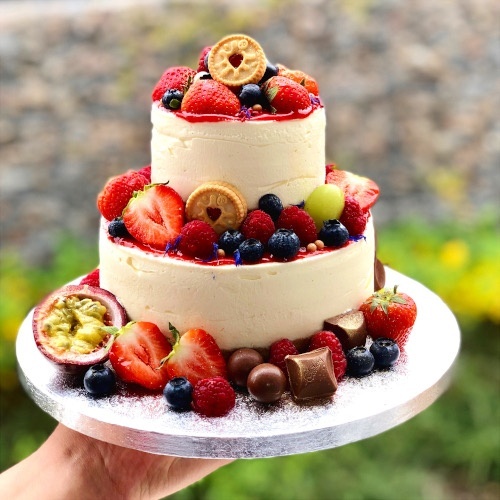 Tiered cheesecake wedding cake