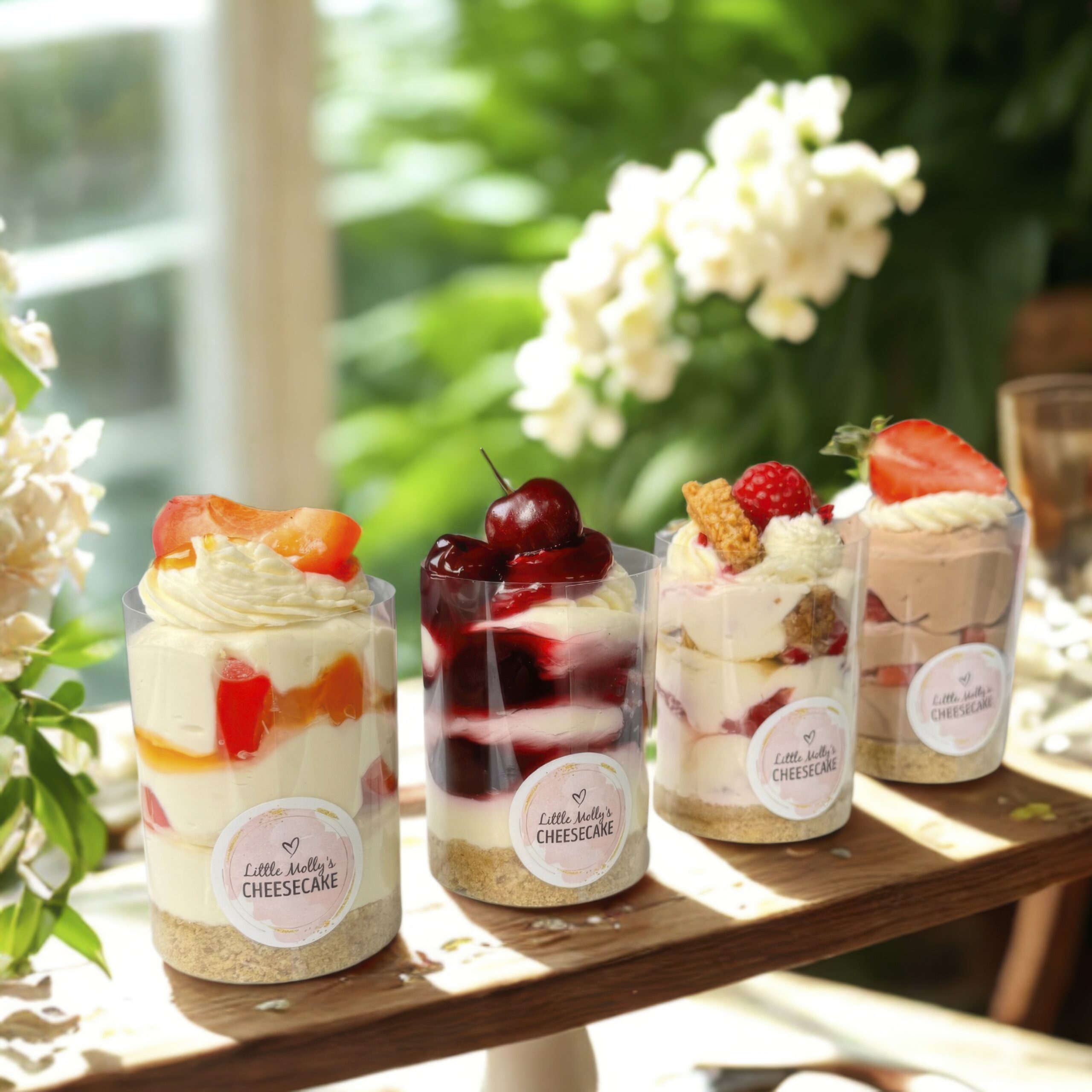 Mini cheesecakes in assorted flavours – handmade by Little Molly’s Cheesecakes Aberdeen